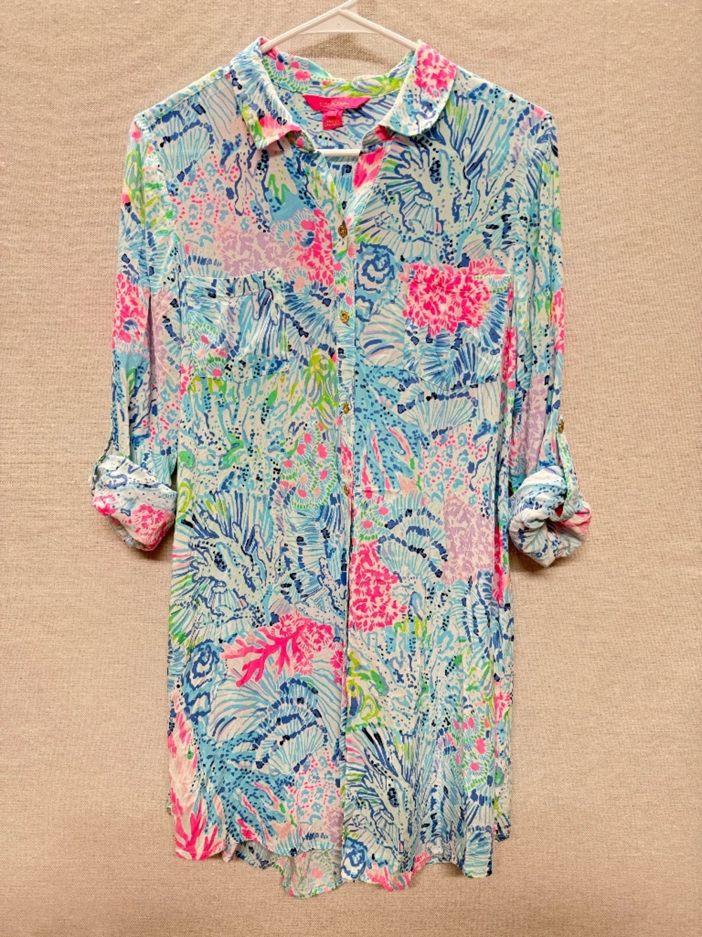 Lilly Pulitzer Natalie Shirtdress Cover Up - size S